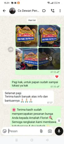 Testimonial Papan Bunga Pernikahan summarecon bekasi