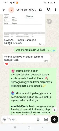 Testimonial Papan Bunga summarecon bekasi