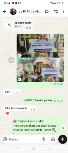 Testimonial Papan Bunga summarecon bekasi
